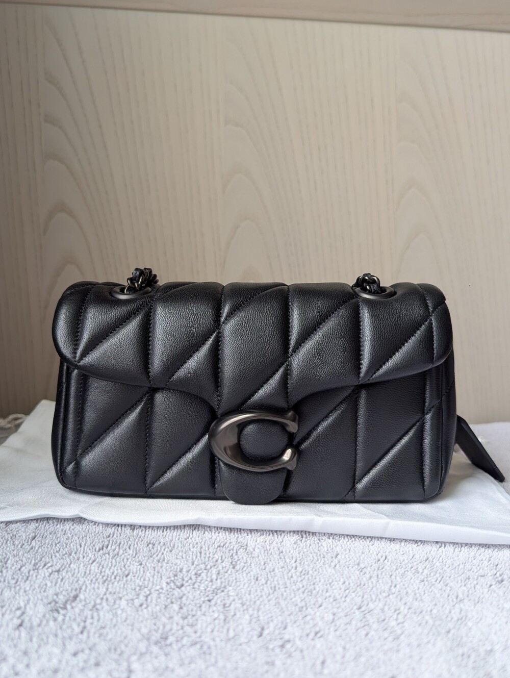 Coach Quilted Tabby 20 Gunmetal All Black
